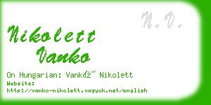 nikolett vanko business card